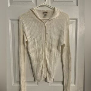 Women’s St. John's Bay Light Cream Button-Up Cardigan Size L

#0060